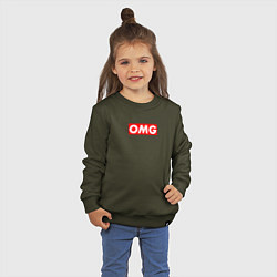 Свитшот хлопковый детский OMG SUPREME STYLE, цвет: хаки — фото 2
