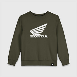 Свитшот хлопковый детский HONDA, цвет: хаки