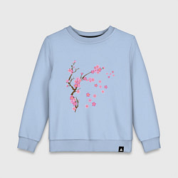 Свитшот хлопковый детский Розовая сакура, цвет: мягкое небо