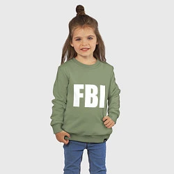 Свитшот хлопковый детский FBI, цвет: авокадо — фото 2
