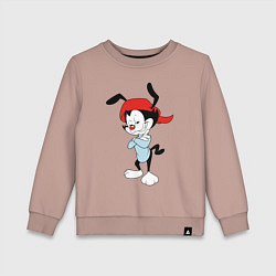 Свитшот хлопковый детский Вакко Уорнер Animaniacs, цвет: пыльно-розовый