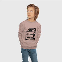 Свитшот хлопковый детский Volkswagen Golf Z, цвет: пыльно-розовый — фото 2