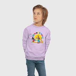 Свитшот хлопковый детский Disney Summer Vibes, цвет: лаванда — фото 2