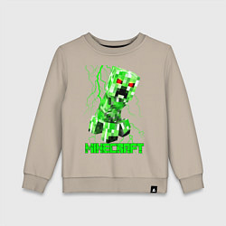 Свитшот хлопковый детский MINECRAFT CREEPER, цвет: миндальный
