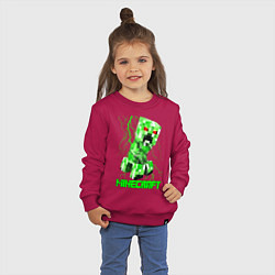 Свитшот хлопковый детский MINECRAFT CREEPER, цвет: маджента — фото 2