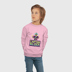 Свитшот хлопковый детский Roblox Captain Block Роблокс, цвет: светло-розовый — фото 2
