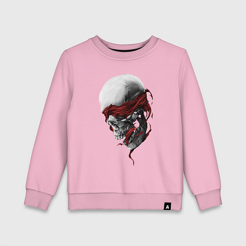 Детский свитшот Череп Skull / Светло-розовый – фото 1