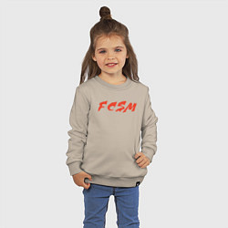 Свитшот хлопковый детский FCSM, цвет: миндальный — фото 2