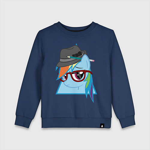 Детский свитшот Rainbow Dash hipster / Тёмно-синий – фото 1