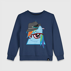 Свитшот хлопковый детский Rainbow Dash hipster, цвет: тёмно-синий