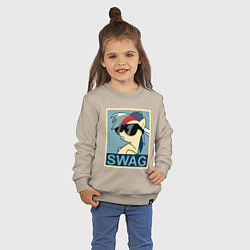 Свитшот хлопковый детский Rainbow Dash swag, цвет: миндальный — фото 2