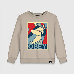 Свитшот хлопковый детский Trixie OBEY, цвет: миндальный
