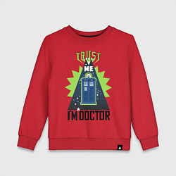 Свитшот хлопковый детский Trust me, i'm doctor who, цвет: красный