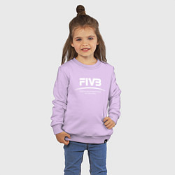 Свитшот хлопковый детский FIVB ВОЛЕЙБОЛ, цвет: лаванда — фото 2