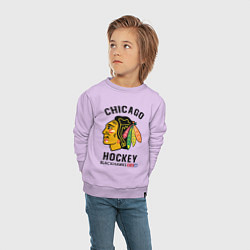 Свитшот хлопковый детский CHICAGO BLACKHAWKS NHL, цвет: лаванда — фото 2