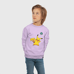 Свитшот хлопковый детский Pokemon pikachu 1, цвет: лаванда — фото 2