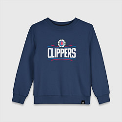 Свитшот хлопковый детский Los Angeles Clippers, цвет: тёмно-синий