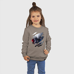 Свитшот хлопковый детский Кен Канеки, цвет: утренний латте — фото 2