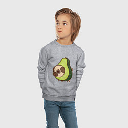 Свитшот хлопковый детский Мопс-авокадо, цвет: меланж — фото 2