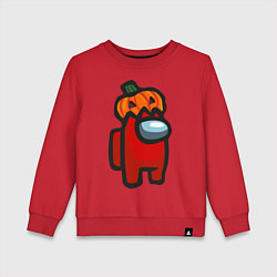 Свитшот хлопковый детский HALLOWEEN IS AMONG US, цвет: красный