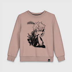Свитшот хлопковый детский Моя геройская академия, цвет: пыльно-розовый