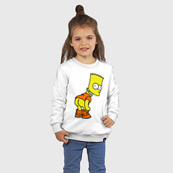 Свитшот хлопковый детский Задница Барта, цвет: белый — фото 2