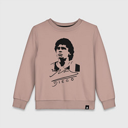 Свитшот хлопковый детский Diego Maradona, цвет: пыльно-розовый