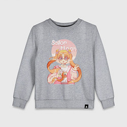 Свитшот хлопковый детский Sailor Moon Coffee, цвет: меланж