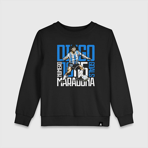 Детский свитшот 10 Diego Maradona / Черный – фото 1