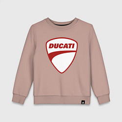 Свитшот хлопковый детский Ducati Logo Дукати Лого Z, цвет: пыльно-розовый