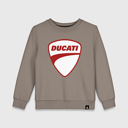 Свитшот хлопковый детский Ducati Logo Дукати Лого Z, цвет: утренний латте