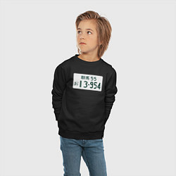 Свитшот хлопковый детский Initial D Номер, цвет: черный — фото 2