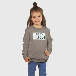 Свитшот хлопковый детский Initial D Номер, цвет: утренний латте — фото 2