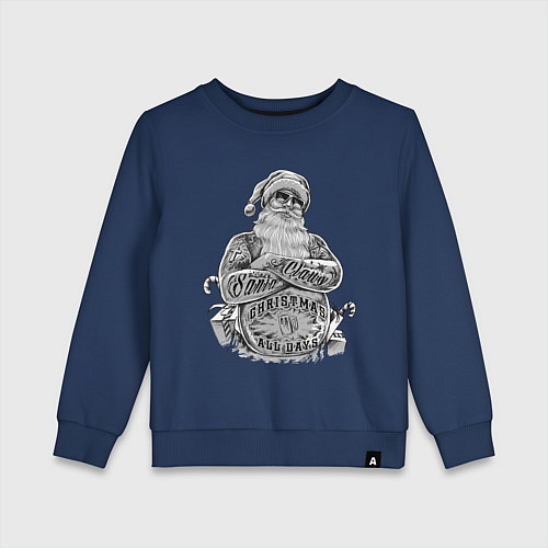 Детский свитшот Плохой Санта / Тёмно-синий – фото 1