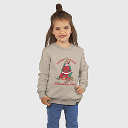 Свитшот хлопковый детский Rockin Santa, цвет: миндальный — фото 2
