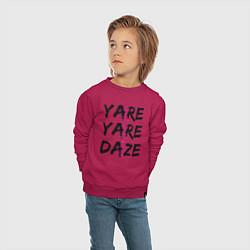 Свитшот хлопковый детский YARE YARE DAZE, цвет: маджента — фото 2