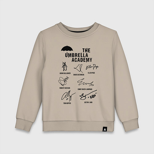 Детский свитшот АК АМБРЕЛЛА АВТОГРАФЫ АКТЁРОВ / Миндальный – фото 1