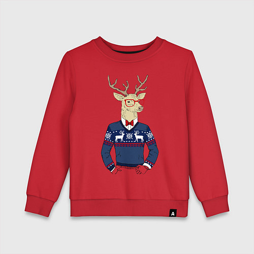 Детский свитшот Hipster Deer / Красный – фото 1