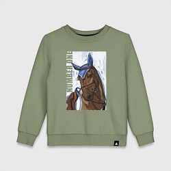 Свитшот хлопковый детский Number one, цвет: авокадо