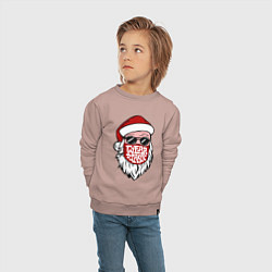 Свитшот хлопковый детский Санта в маске, цвет: пыльно-розовый — фото 2