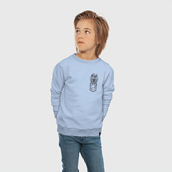Свитшот хлопковый детский Йорк в кармашке, цвет: мягкое небо — фото 2