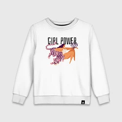 Свитшот хлопковый детский Girl power, цвет: белый