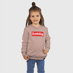 Свитшот хлопковый детский Suetolog, цвет: пыльно-розовый — фото 2