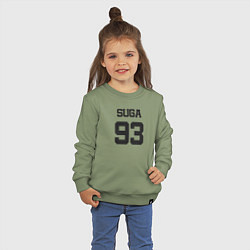 Свитшот хлопковый детский BTS - Suga 93, цвет: авокадо — фото 2