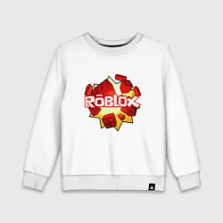 Свитшот хлопковый детский ROBLOX LOGO, цвет: белый