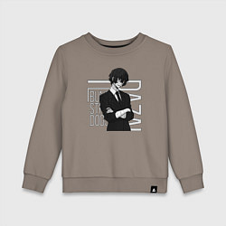 Свитшот хлопковый детский Дазай Осаму, цвет: утренний латте
