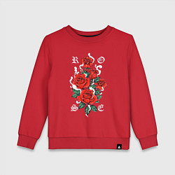 Свитшот хлопковый детский РОЗЫ ROSES SMOKE, цвет: красный