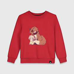 Свитшот хлопковый детский Лис и зайка, цвет: красный