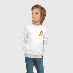 Свитшот хлопковый детский Hot dog, цвет: белый — фото 2