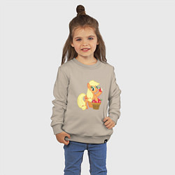 Свитшот хлопковый детский Applejack, цвет: миндальный — фото 2
